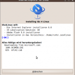 IE4Linux - Start der Installation und Download der fehlenden Dateien