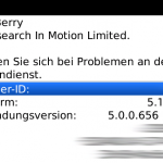 Blackberry Versionsinformationen