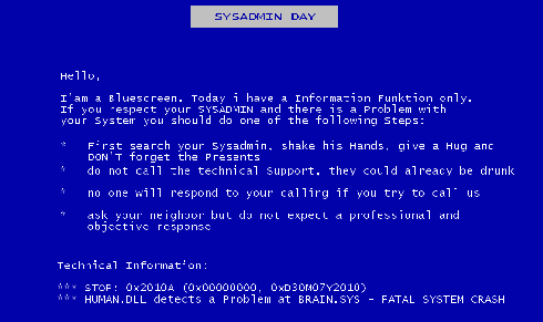 SysAdminDay 2010 Bluescreen