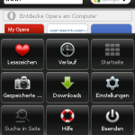 Opera 5.1 auf Windows Mobile - Menü