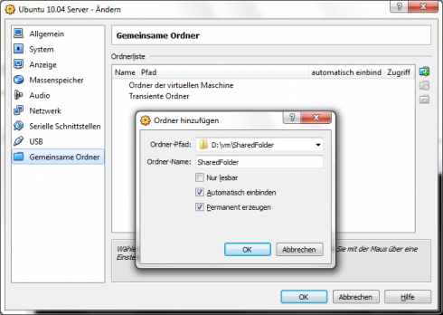 Virtualbox Gemeinsame Ordner Virtualbox Gemeinsame Ordner