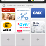 Opera 5.1 auf Windows Mobile - Startbildschirm