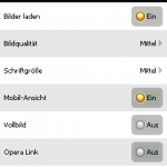 Opera 5.1 auf Windows Mobile - Einstellungen